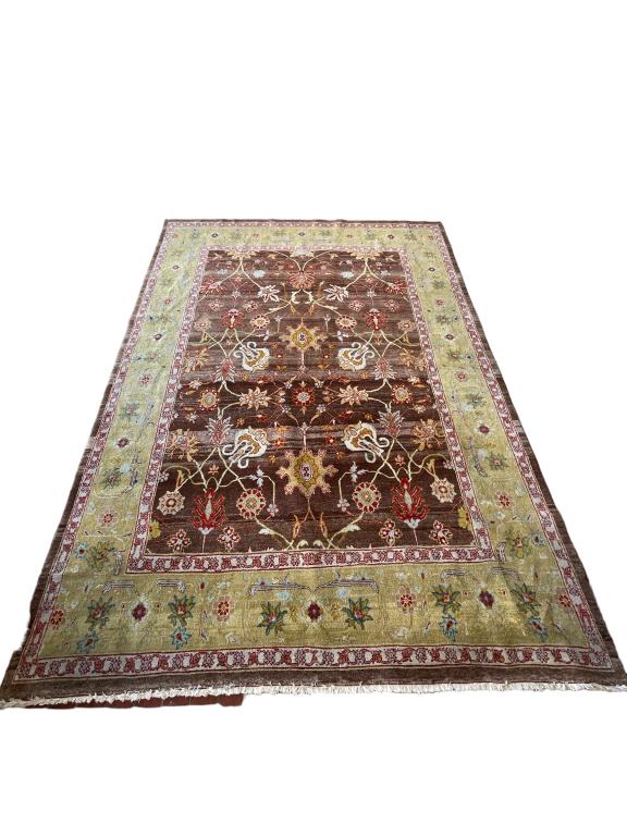LARGE PERSIAN STYLE HAND KNOTTED AREA RUG 130" (1 of 5)