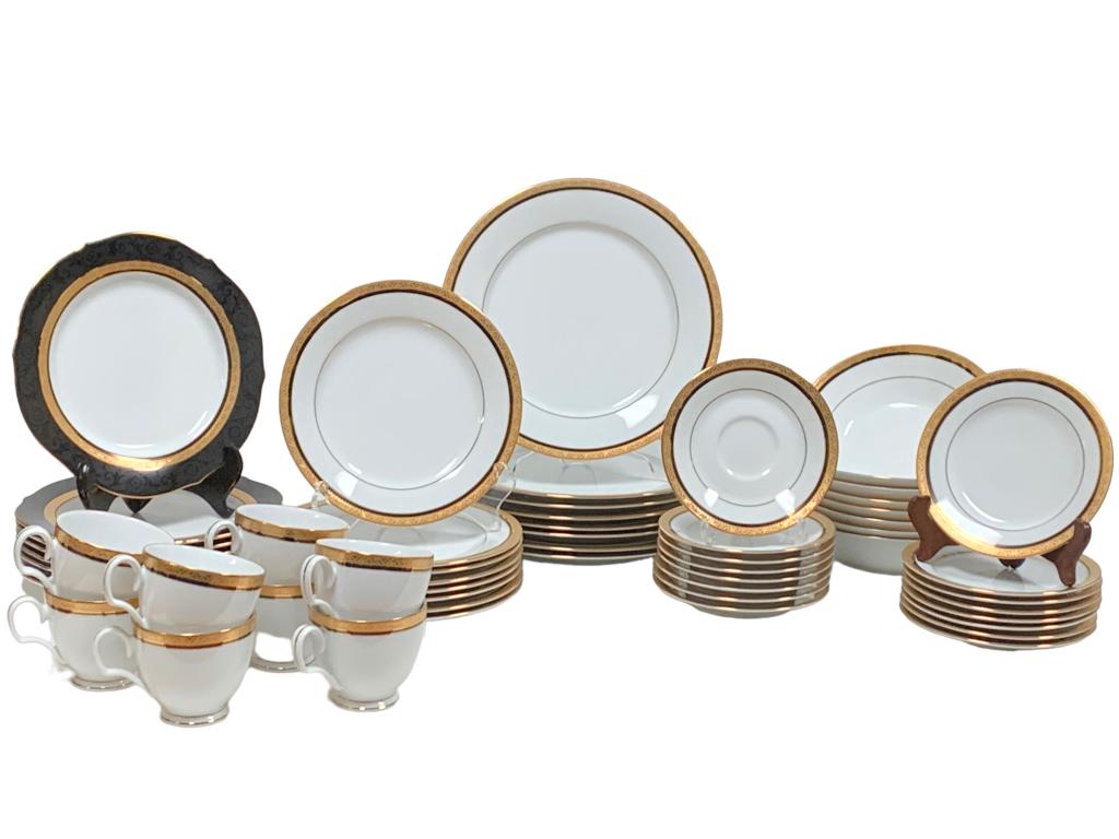 VTG NORITAKE KINGSWOOD GOLD FINE CHINA SET FOR 8 (1 of 16)