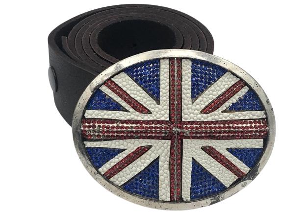 THE UNION JACK" BRITISH FLAG LEATHER BELT 38 (1 of 2)