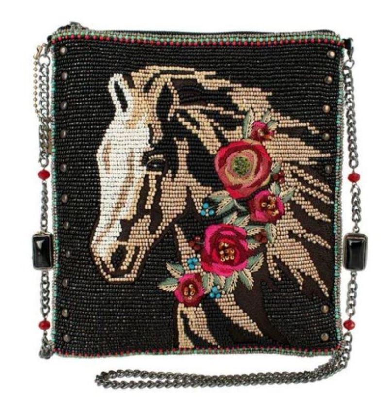 NEW MARY FRANCES FULL STRIDE CROSSBODY HANDBAG: NEW MARY FRANCES FULL STRIDE CROSSBODY HANDBAGLet your love of all things equestrian shine with our Full Stride Mini Crossbody Handbag. With its signature beading, elegant embroidery and distinctive d