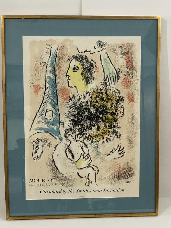 MARC CHAGALL MOURLOT METROPOLITAN MUSEUM PRINT 34" (1 of 6)