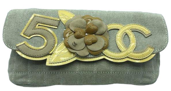 CHANEL CAMELLIA NO. 5 BEIGE CANVAS FLAP BAG (1 of 5)