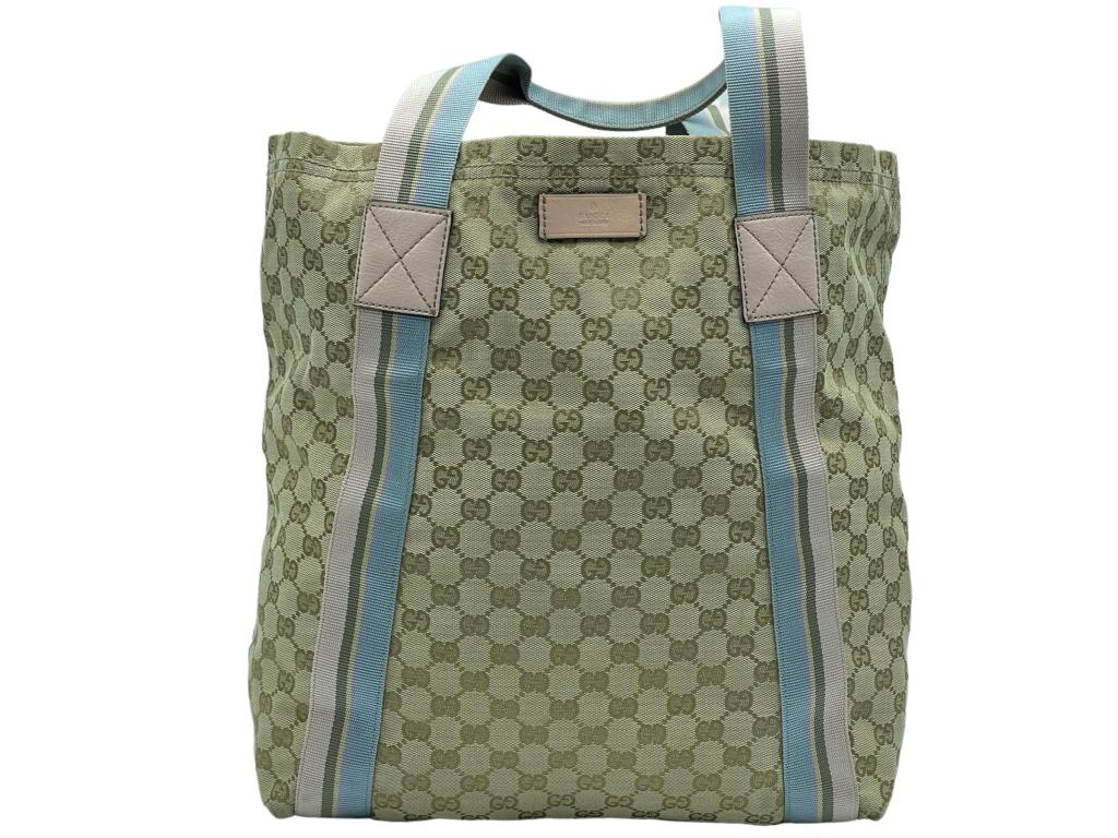 GUCCBEIGE MONOGRAMMEDI WEB MEDIUM SHOULDER TOTE (1 of 5)