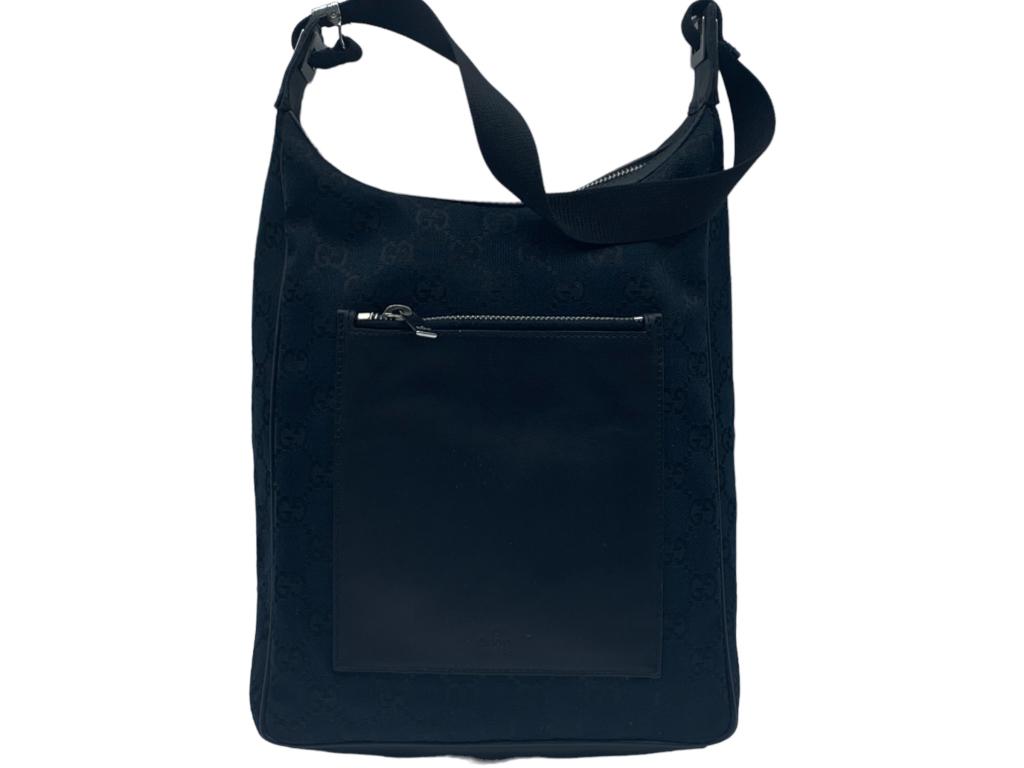 GUCCI BLACK FRONT ZIP POCKET HOBO HANDBAG (1 of 6)