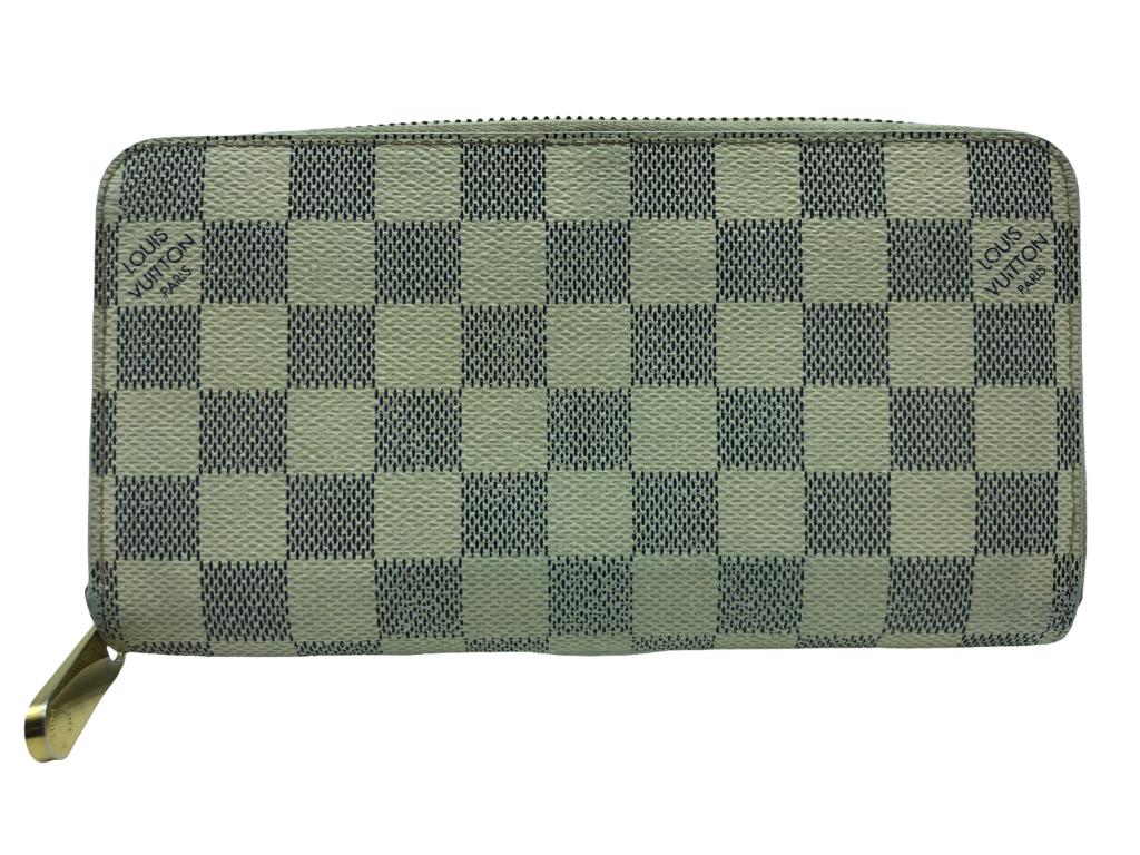 LOUIS VUITTON IVORY DAMIER AZUR ZIPPY WALLET (1 of 5)