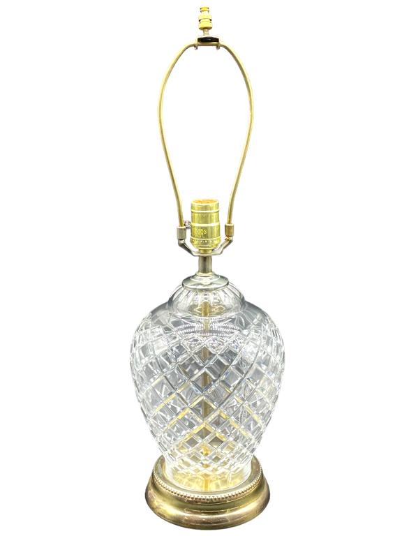 WATERFORD STYLE CRYSTAL GLASS TABLE LAMP 12" (1 of 7)