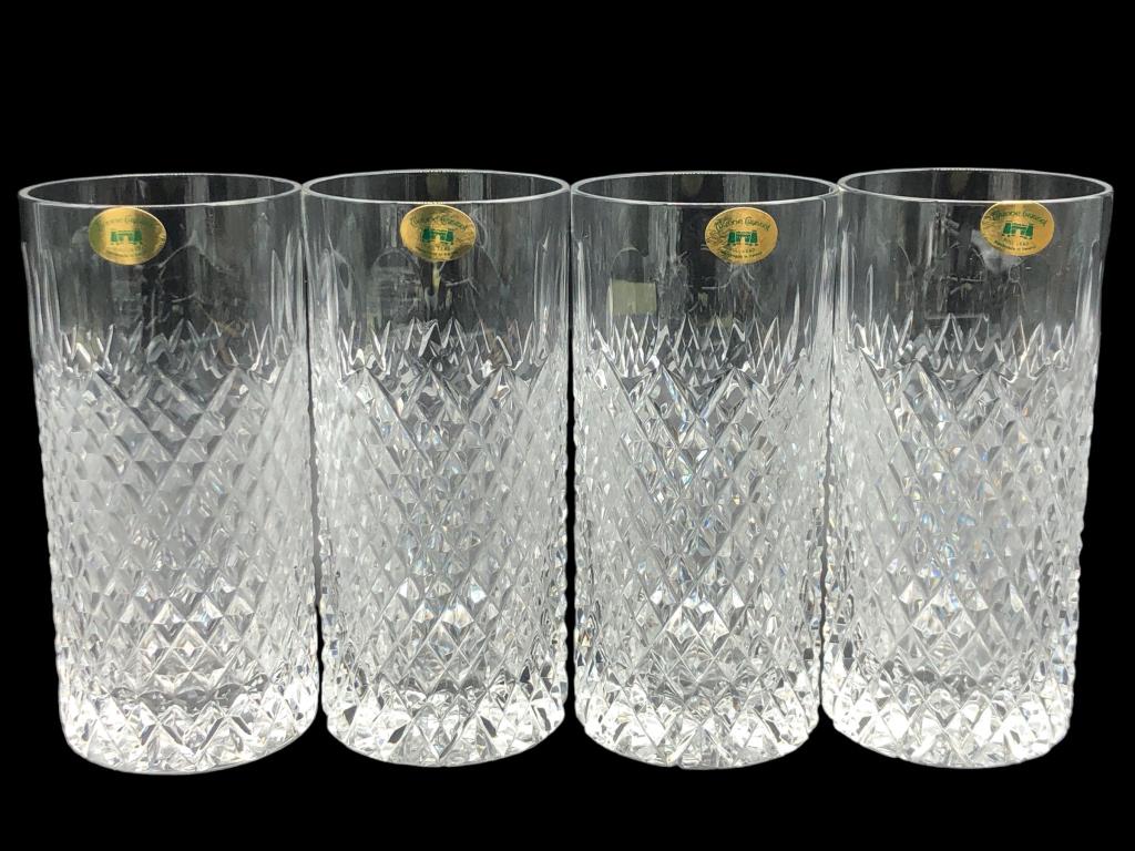VTG TYRONE CRYSTAL HIGHBALL GLASS SET (4) (1 of 6)