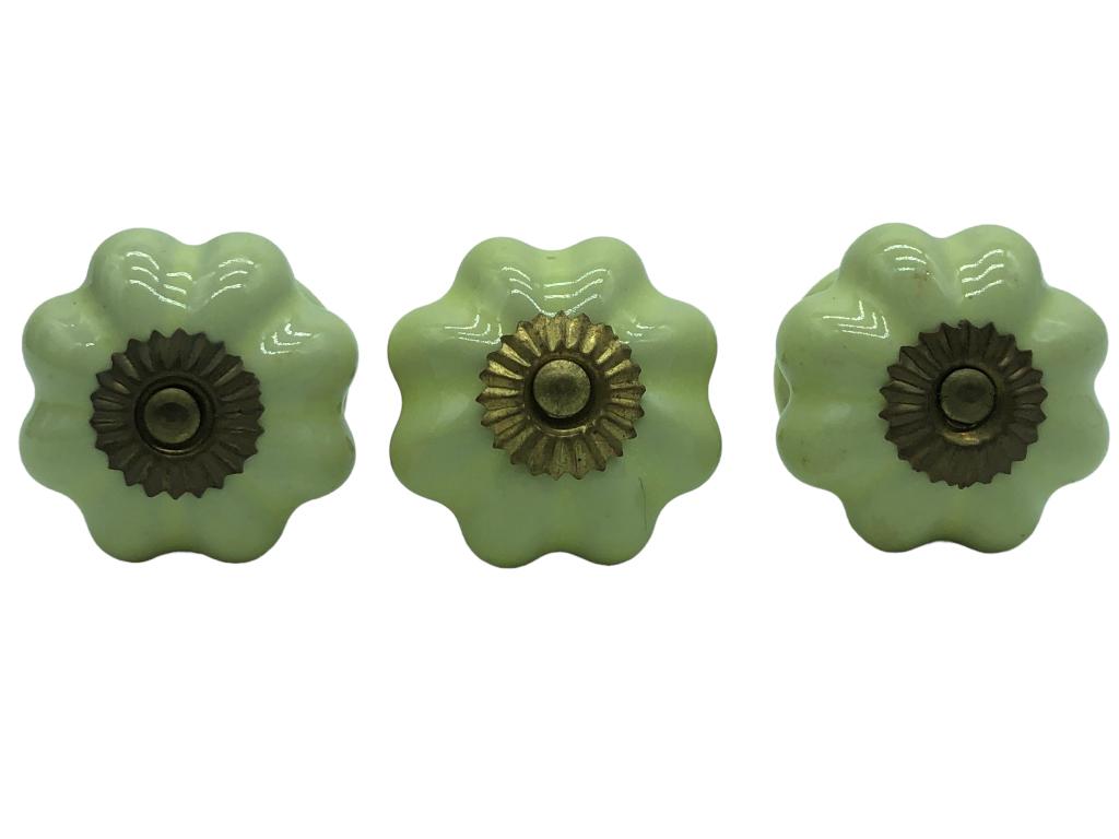 ABBOTT COLLECTION GREEN PUMPKIN DRAWER KNOB (3) (1 of 3)