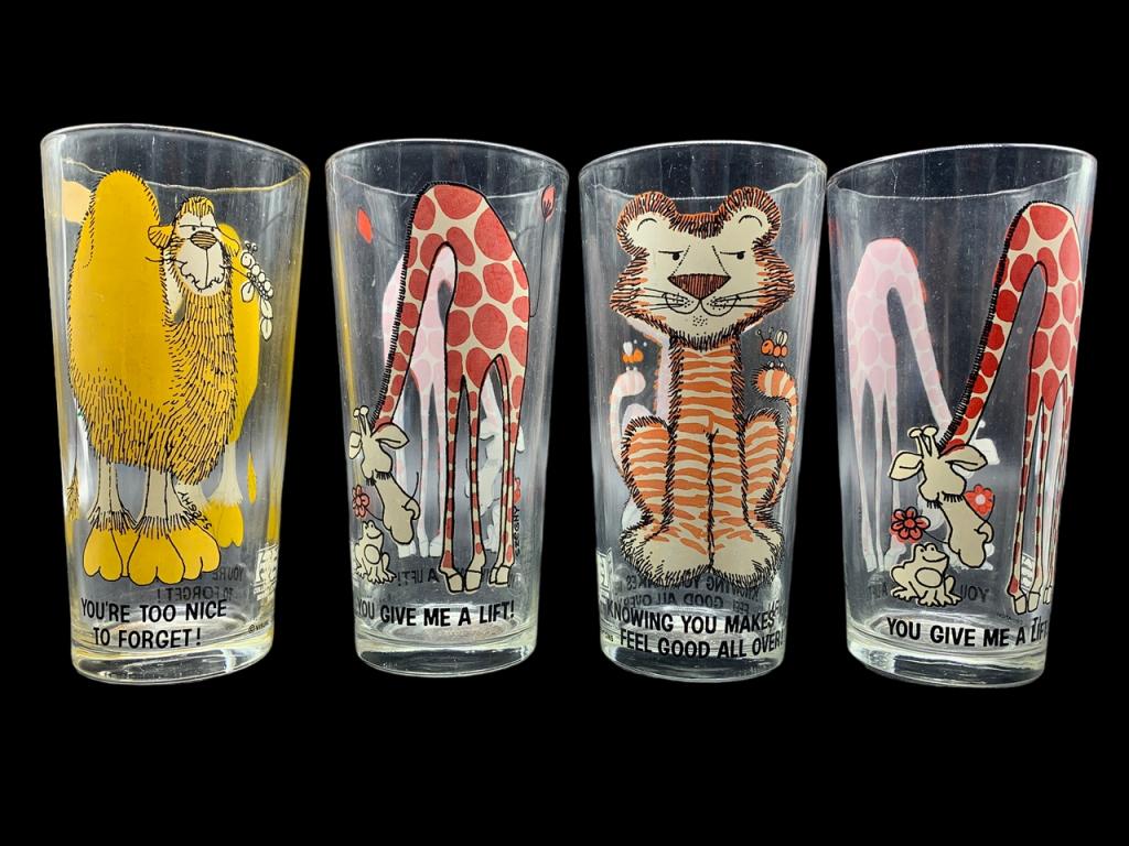 VTG SET OF ANIMAL GLASSES: VTG SET OF ANIMAL GLASSES