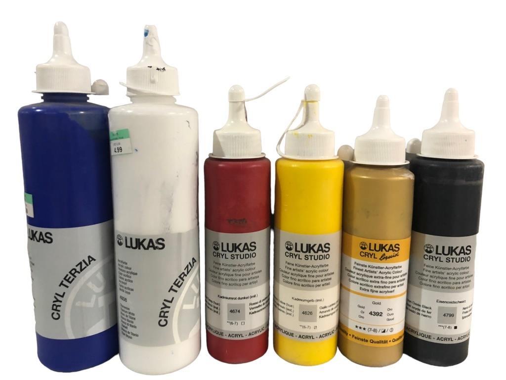 6 LUKAS CRYL STUDIO ARTIST ACRYLIC PAINTS (1 of 2)