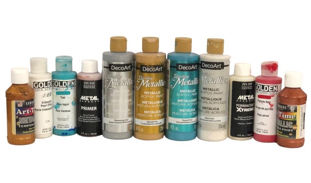 11 ASSORTED STUDIO ARTIST ACRYLIC PAINTS AND PRIMR (1 of 2)