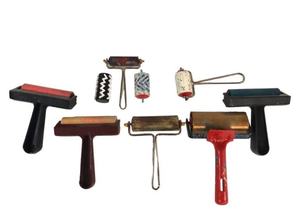 7 ASSORTED INK ROLLERS FOR PRINT MAKING (1 of 2)