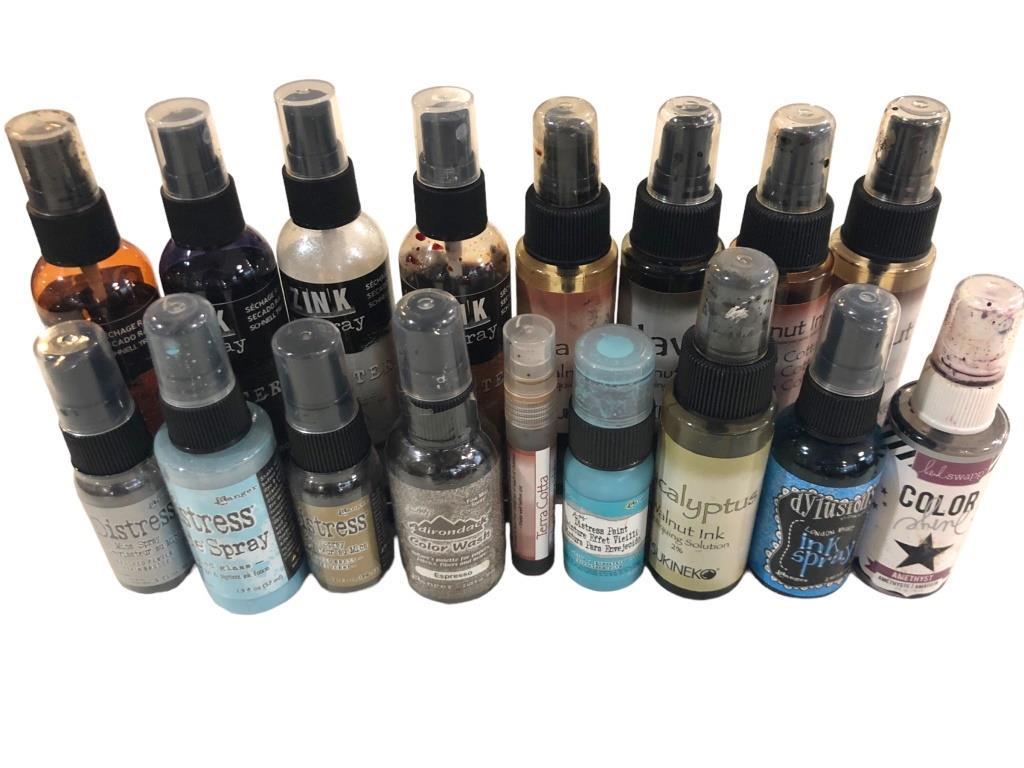 ASSORTED SPRAY INK ART SUPPLIES (1 of 2)