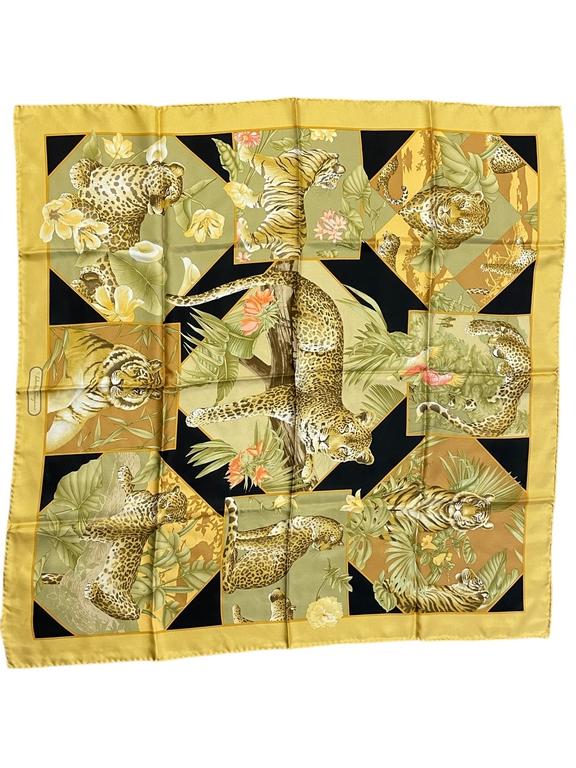 SALVATORE FERRAGAMO COASTAL LEOPARD SILK SCARF (1 of 5)