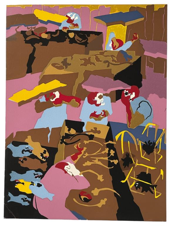JACOB LAWRENCE HIROSHIMA SILKSCREEN PRINT 12.5" (1 of 2)