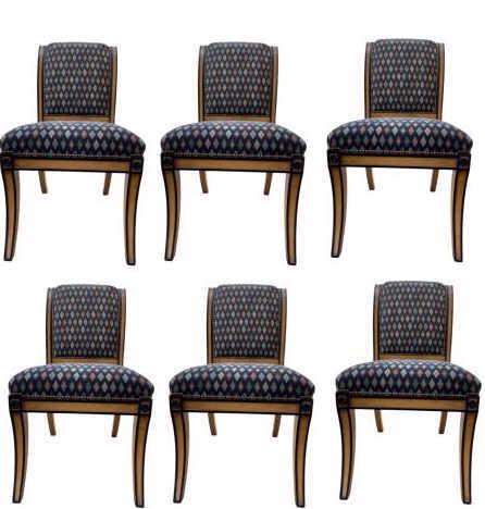 6 EMPIRE STYLE CUSTOM UPHOLSTERED DINING CHAIRS (1 of 8)