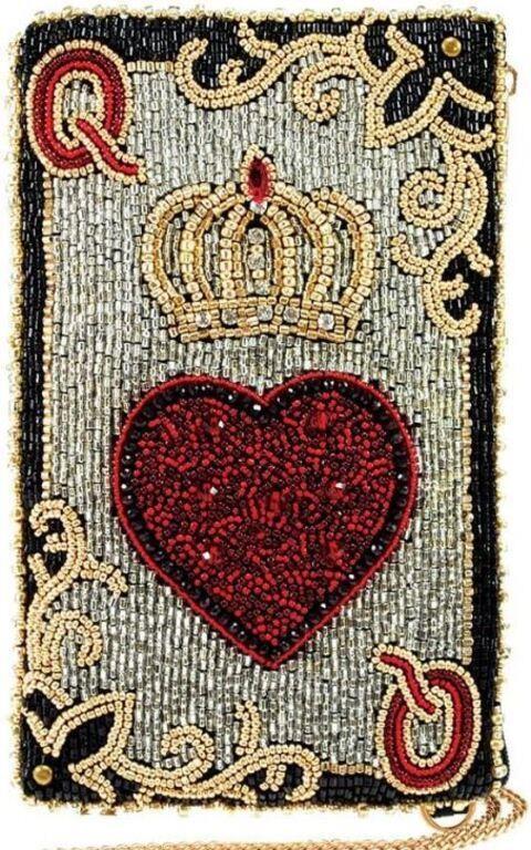 NEW! MARY FRANCES DEAL ME IN CROSSBODY HANDBAG: NEW! MARY FRANCES DEAL ME IN CROSSBODY HANDBAG-5.75 x 1 x 8"-Strap Length End to End: 49"-Strap Drop: 23"-Removable crossbody chain strap, top compartment, side zipper compartment, fits cell phone