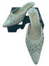 MANOLA BLAHNIK NEUTRAL MULES SZ 37 1/2