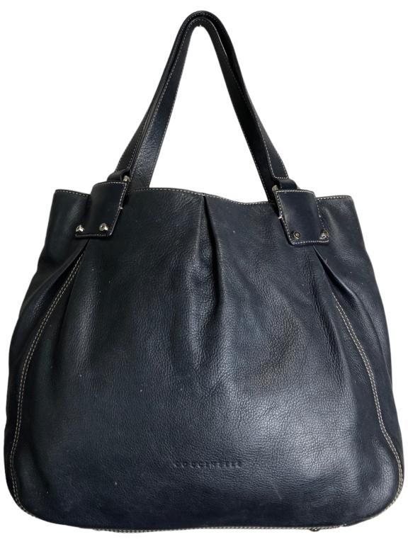 VTG COCCINELLE GREY LEATHER WOMENS HANDBAG (1 of 6)