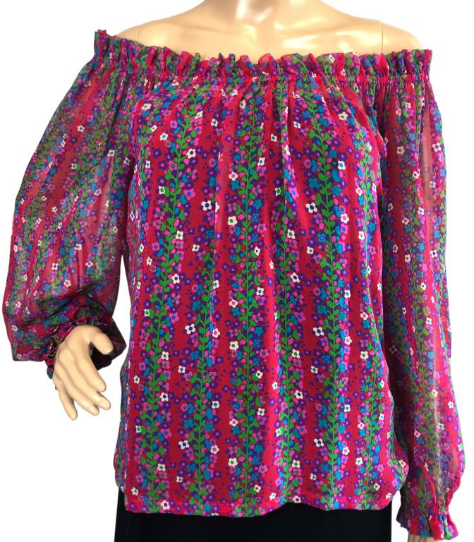 YVES SAINT LAURENT RIVE GAUCHE SILK WOMENS BLOUSE (1 of 6)