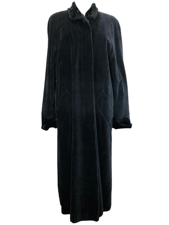 CAROL COHEN SANYO OVERSIZED BLACK LONG COAT (1 of 3)