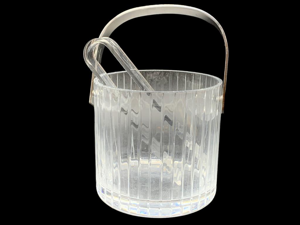 1960'S MODERNIST RIBBED ICE BUCKET WITH TONGS (1 of 5)