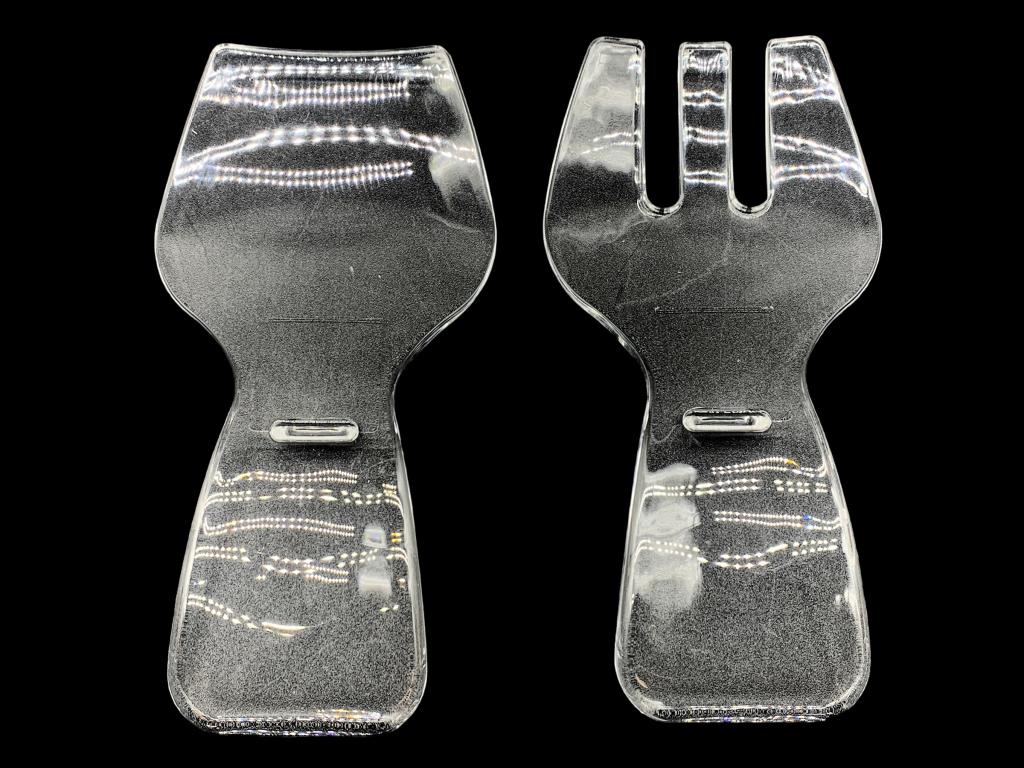 NEW MID CENTURY LUCITE SALAD SERVING UTENSILS (2) (1 of 4)