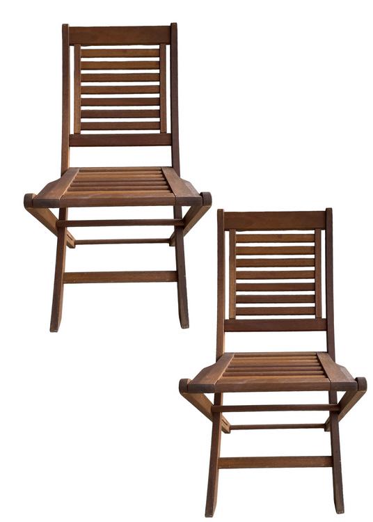 PAIR OF SMARTWOOD TEAK FOLDING DINING CHAIRS (1 of 5)
