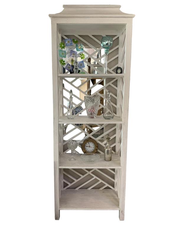 FRENCH STYLE RUSTIC WHITE BOOKCASE 92" (1 of 2)