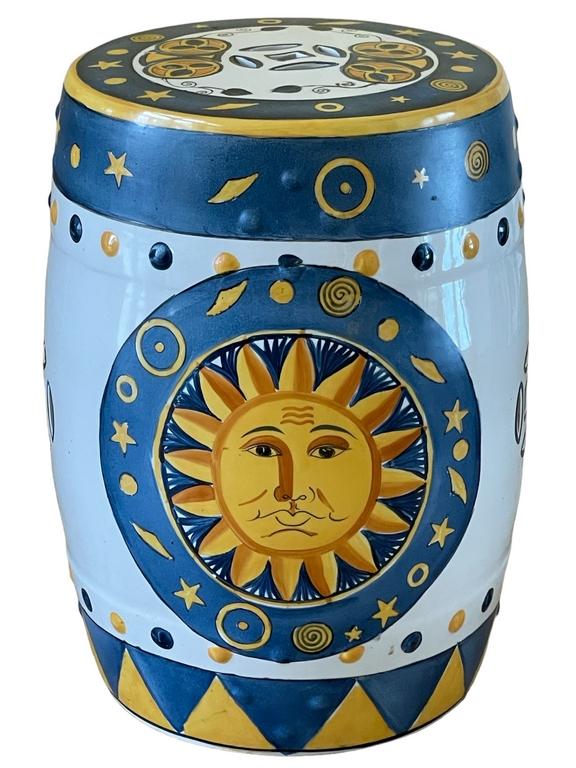 VINTAGE CELESTIAL CERAMIC GARDEN STOOL 19" (1 of 6)