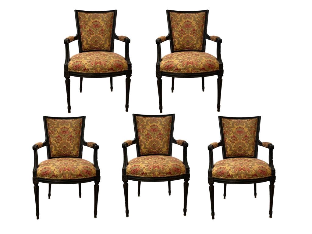 SET OF 5 ANTIQUE MAHOGANY DINING CHAIRS (1 of 12)