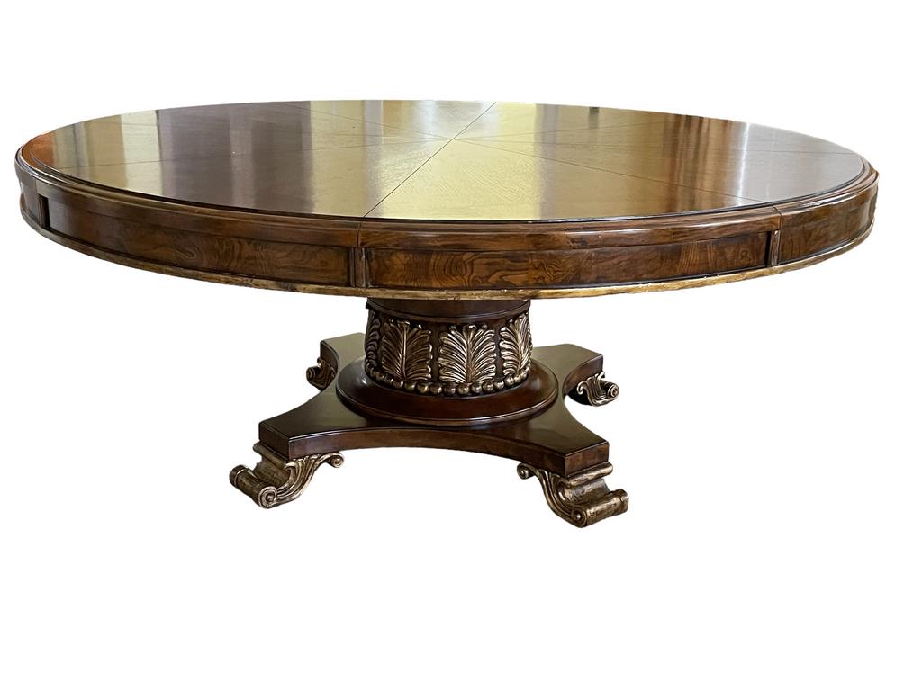 LARGE MAITLAND SMITH STYLE ROUND WOOD DINING TABLE (1 of 9)
