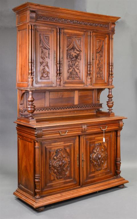 HENRI II STYLE CARVED WALNUT BUFFET C.1880 (1 of 5)