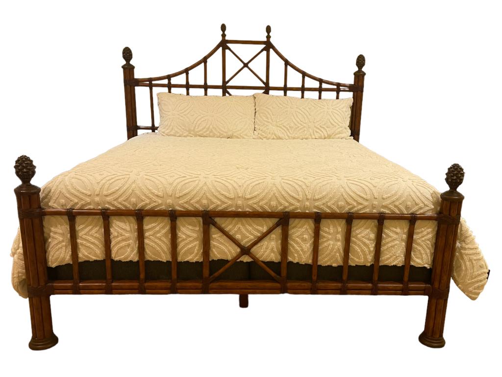 VTG MCGUIRE STYLE KING RATAN AND BAMBOO BED: VTG MCGUIRE STYLE KING RATAN AND BAMBOO BED -DOES NOT INCLUDE MATTRESS-VERY GOOD PREOWNED CONDITION