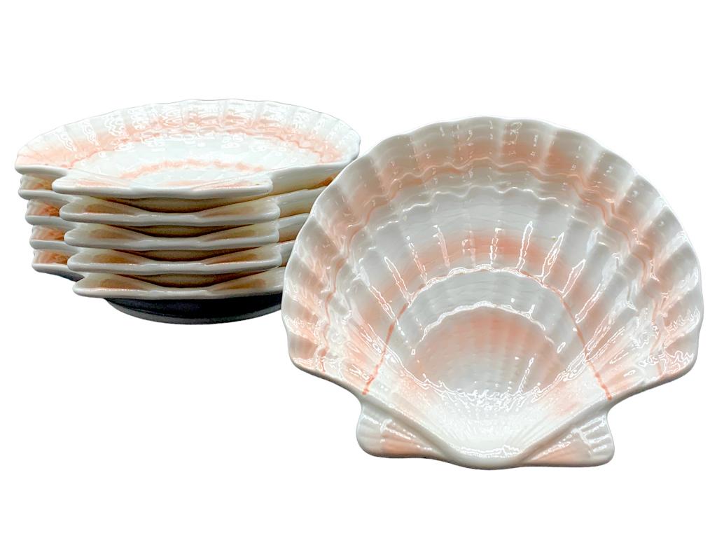 VTG OTAGIRI CLAM SHELL DESSERT PLATES (6) 5.25" (1 of 4)