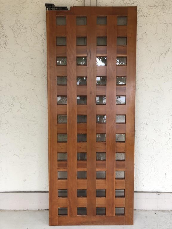 MIDMOD TEAK AND GLASS SWINGING DOOR 78.5" (1 of 6)