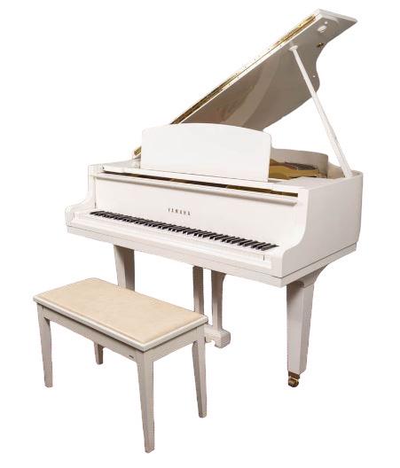 Yahmaha Gh1 B5581457 White Baby Grand Piano Auction