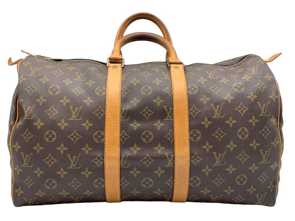 LOUIS VUITTON BROWN MONOGRAMMED KEEPALL HANDBAG (1 of 3)