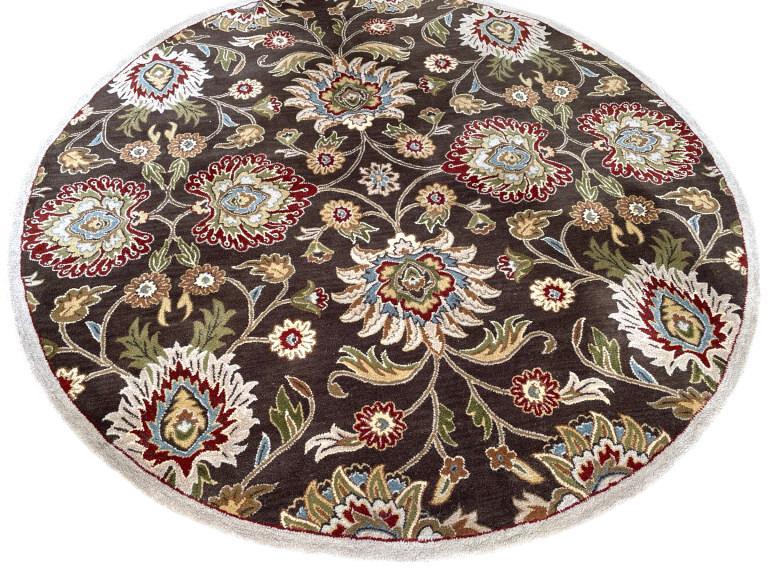 SURYA ROUND FLORAL AREA RUG 96" (1 of 5)