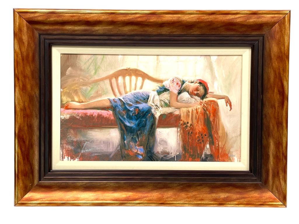 PINO DAENI AT REST GICLEE PRINT ON CANVAS FRAMED (1 of 6)
