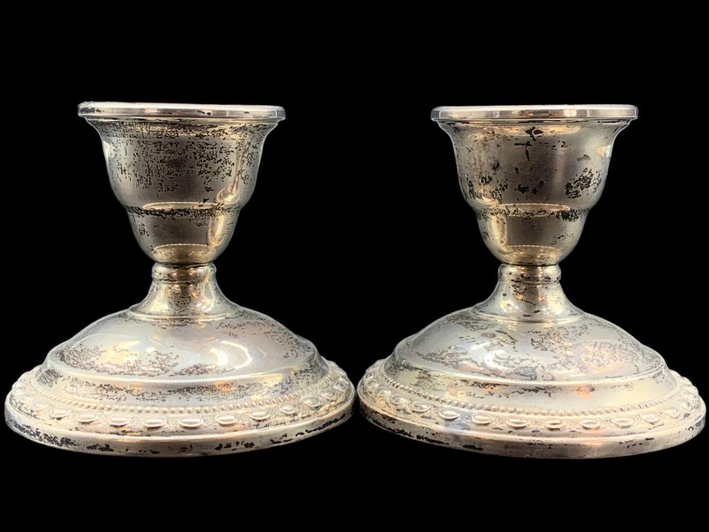 LA PIERRE STERLING SILVER CANDLE STICK HOLDERS (2) (1 of 3)