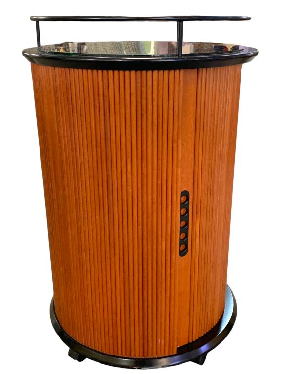 MID CENTURY STYLE ROLLING BAR CART LIQUOR CABINET (1 of 9)