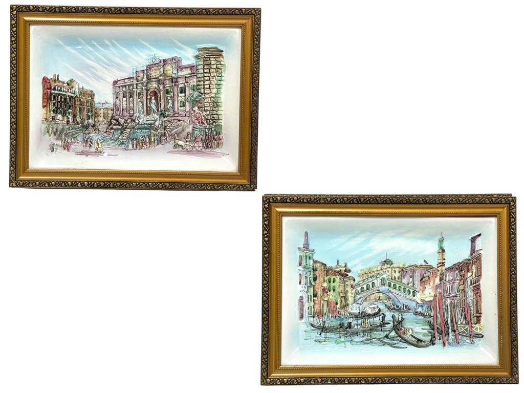 PAIR OF ITALIAN PORCELAIN RELIEF WALL SCULPTURES (1 of 6)