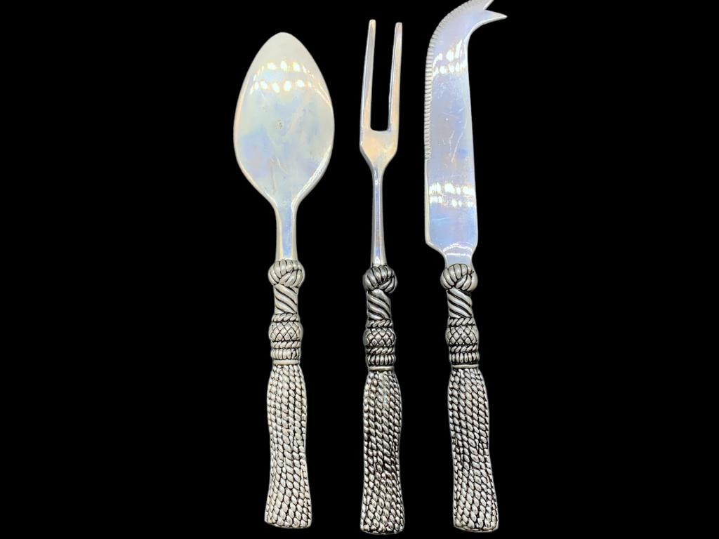 VTG SILEA SILVER CHEESE SERVING SET (3) (1 of 3)