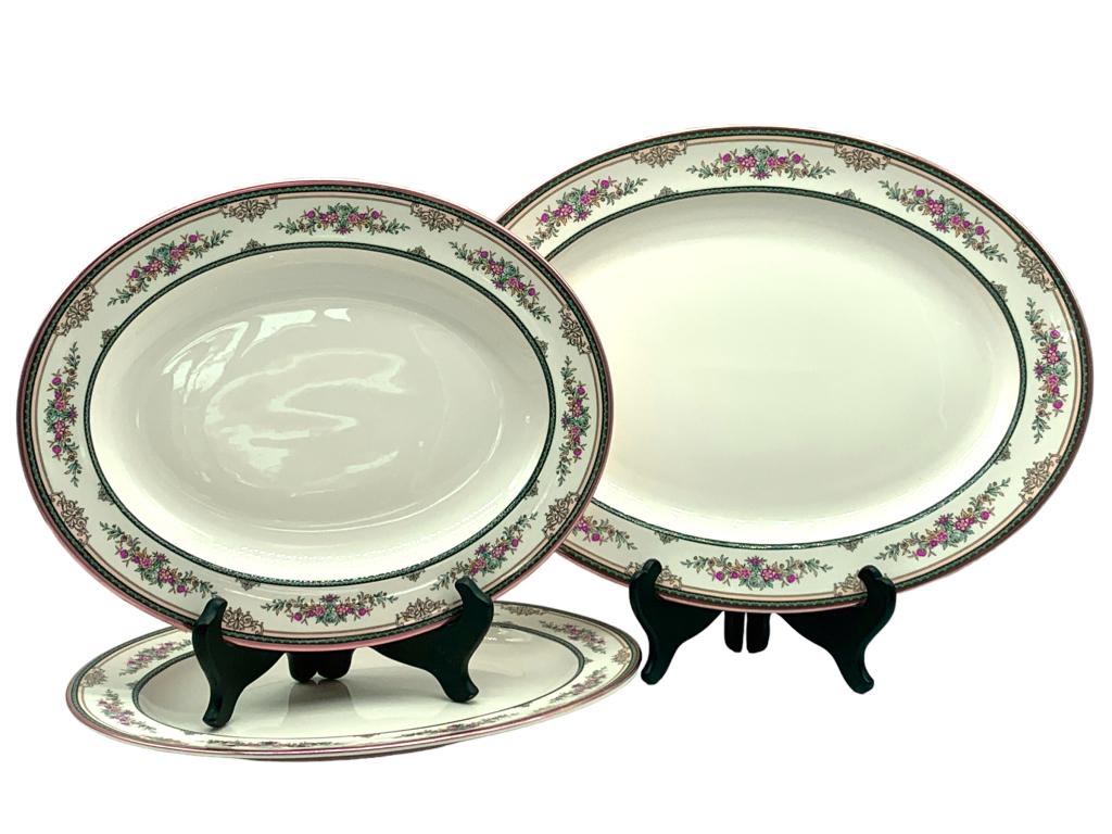 MINTON STANWOOD BONE CHINA SERVING PLATTERS (3): -MINTON STANWOOD BONE CHINA SERVING PLATTERS -SET OF (3) SERVING PLATTERS-GOOD CONDITION SIZE: 13" (2) & 16" (1)JR BTQ RL 05/31