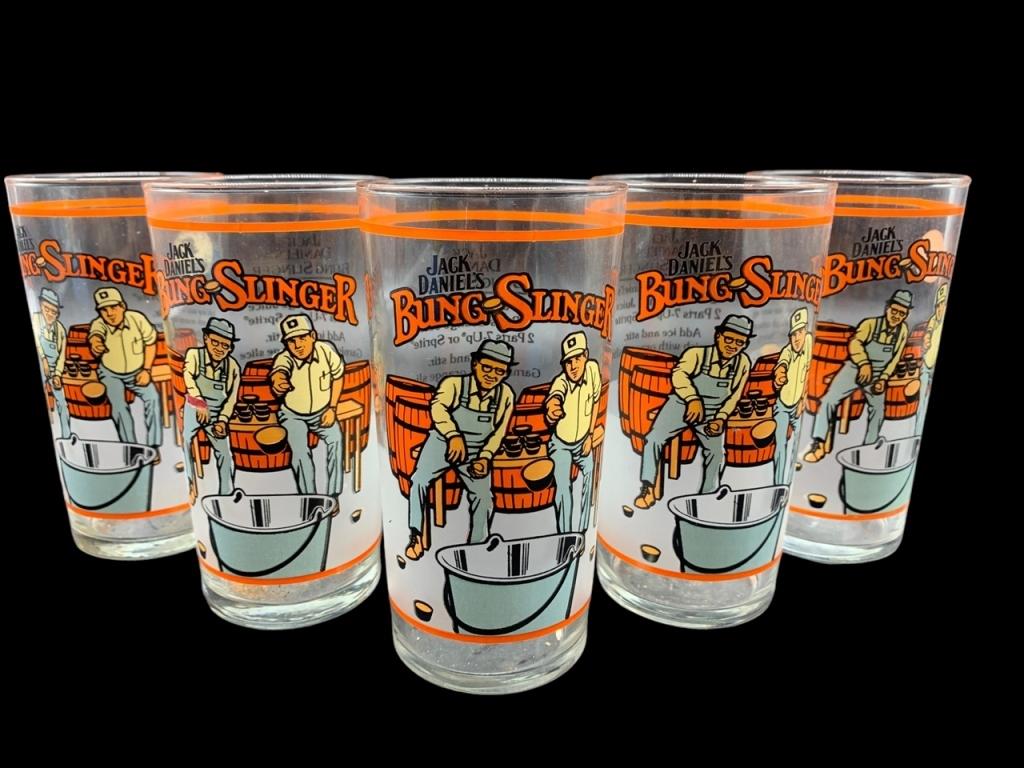 VTG JACK DANIELS BUNG SLINGER GLASSES W/ RECIPE (1 of 3)