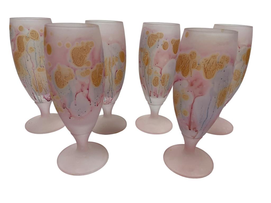 6 SCHOTT ZWIESEL FROSTED STEMWARE GLASSES (1 of 7)