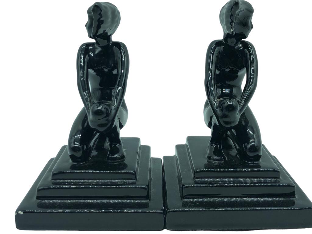 PAIR OF ART DECO STYLE FIGURAL BOOKENDS 7" (1 of 6)