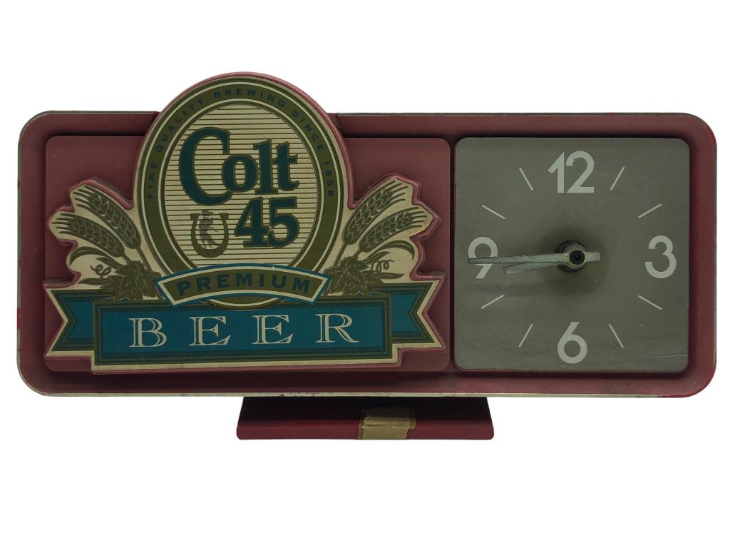 VINTAGE COLT 45 NOVELTY BEER SIGN CLOCK 11" (1 of 3)