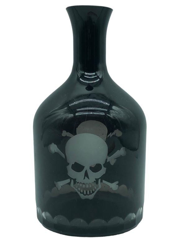 SKULL AND CROSSBONES GLASS JUG: TWOS COMPANY SKULL AND CROSSBONES GLASS JUG***A PORTION OF THESE PROCEEDS WILL BE DONATED TO JOYS HOUSE A 501C CHARITY